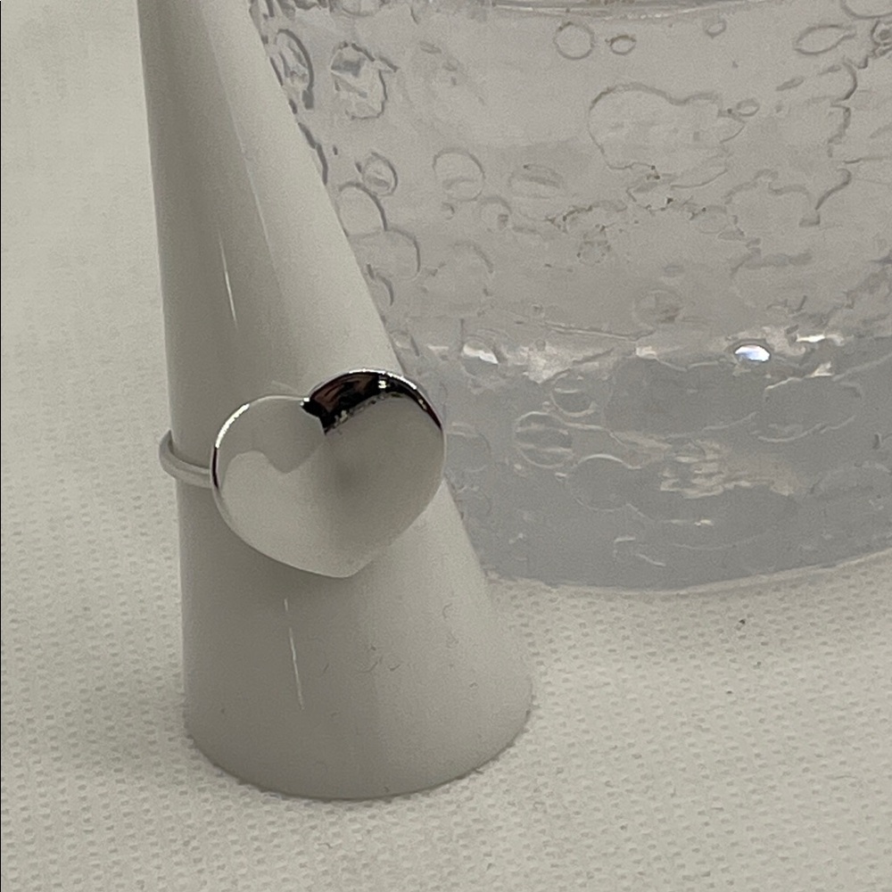 925 Polished Silver Heart Fashion Ring
